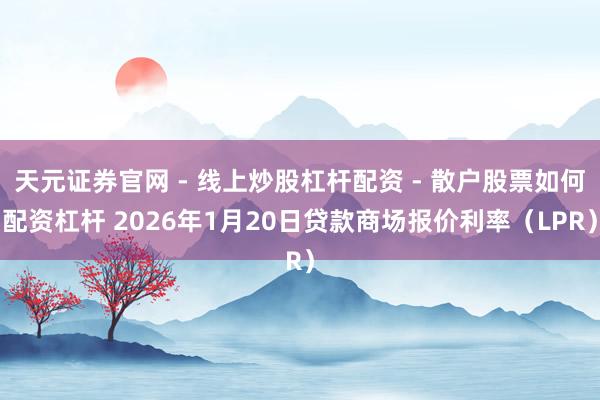 天元证券官网 - 线上炒股杠杆配资 - 散户股票如何配资杠杆 2026年1月20日贷款商场报价利率（LPR）